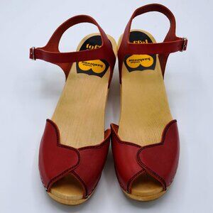 Swedish Hasbeens Red Clogs
